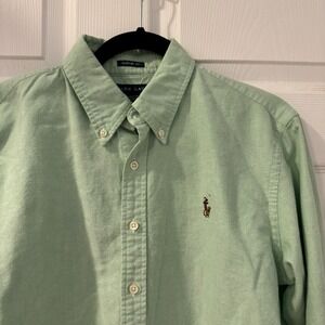 Polo Ralph Lauren Mens Classic Oxford Button Long Sleeve green 16 Flesh Pony